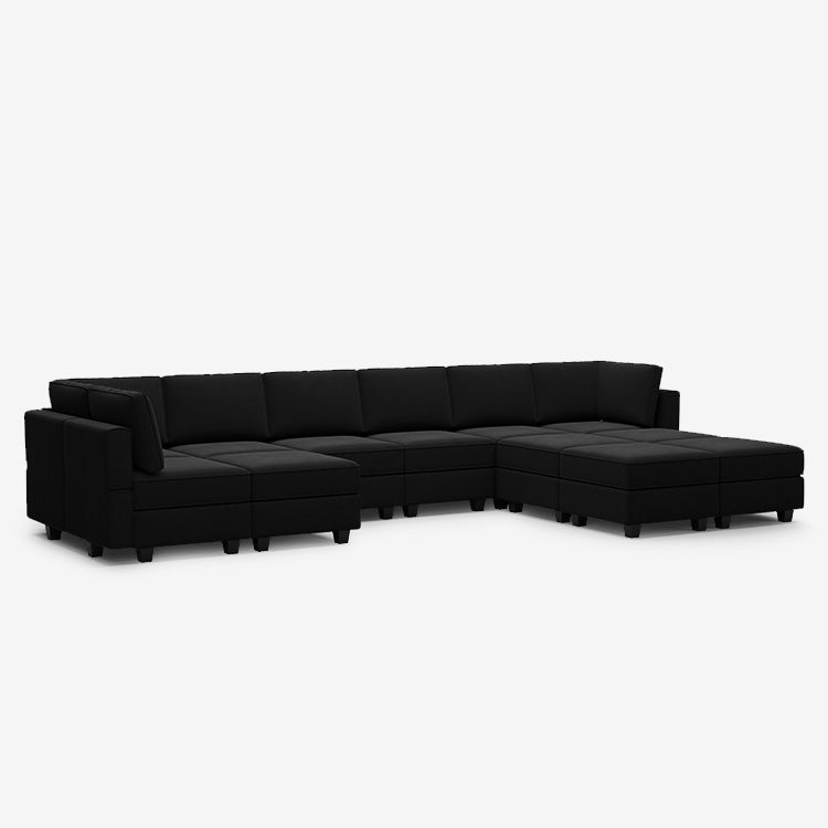 Belffin 12 Seats + 9 Sides Modular Velvet Sofa with Storage Seat