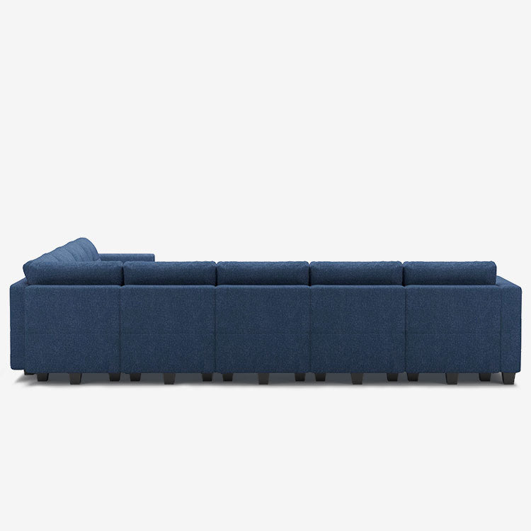 Belffin 9 Seats + 11 Sides Modular Weave Sofa with Storage Seat and Ottoman