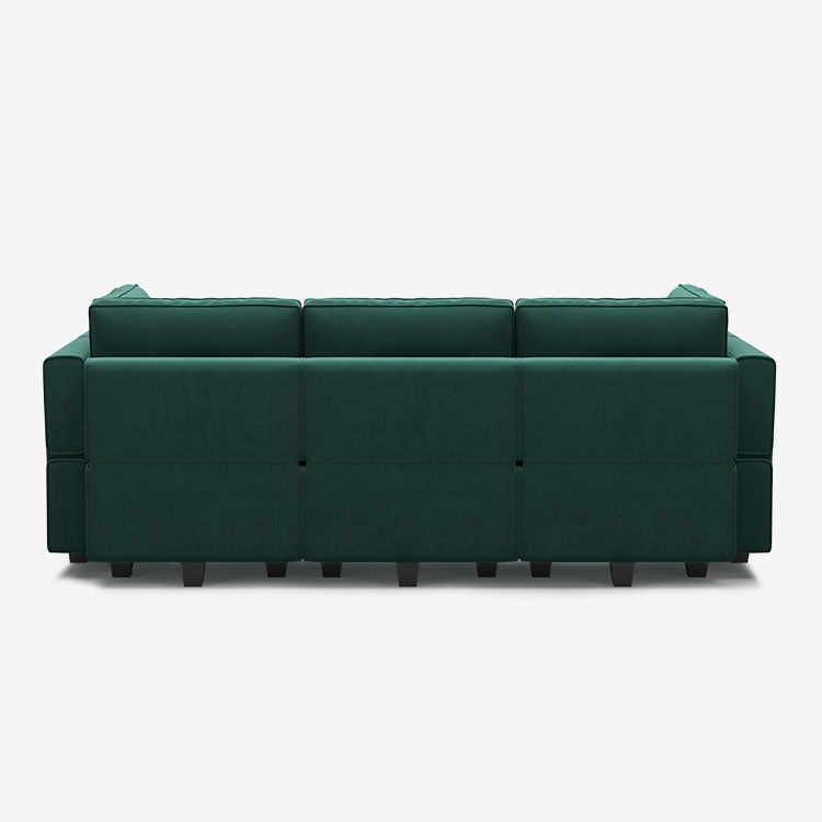 Belffin 6 Seats + 7 Sides Modular Velvet Sleeper Sofa with Storage Seat