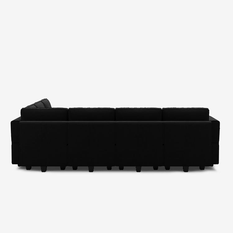 Belffin 7 Seats + 8 Sides Modular Velvet Corner Sofa with Storage Seat and Ottoman