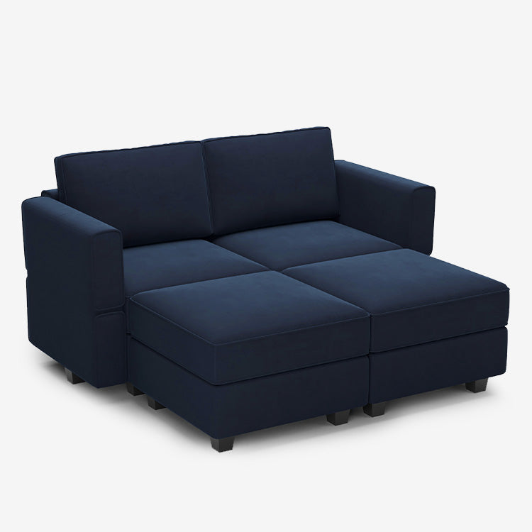 Belffin 4 Seats + 4 Sides Modular Velvet Sleeper Sofa with Storage Seat