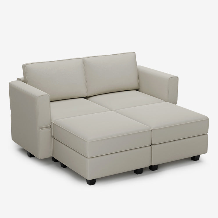 Belffin 4 Seats + 4 Sides Modular Velvet Sleeper Sofa with Storage Seat