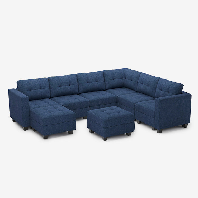 Belffin 7 Seats + 9 Sides Modular Weave Sofa with Ottoman