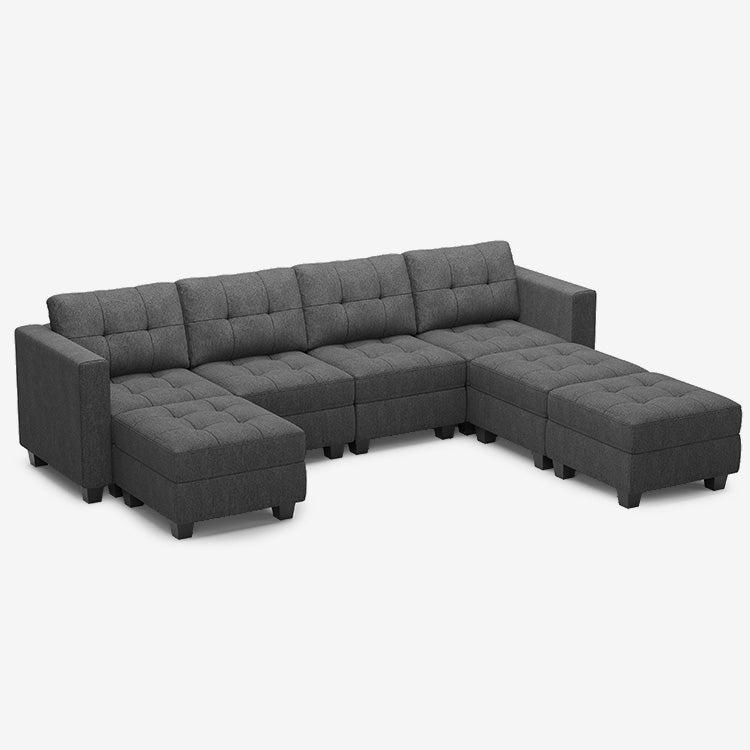 Belffin 7 Seats + 6 Sides Modular Weave Sofa with Storage Seat