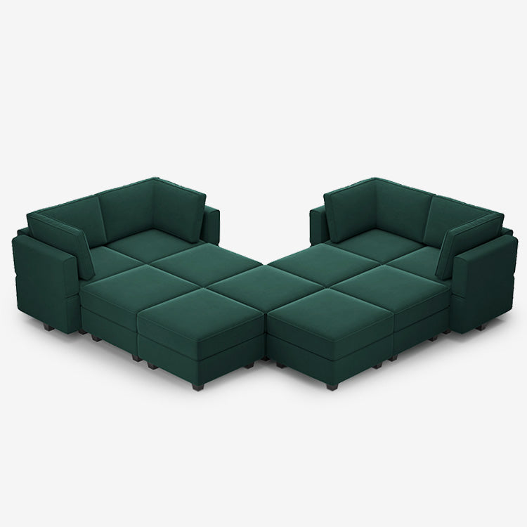 Canapé modulable en velours Belffin 11 places + 8 côtés avec siège de rangement