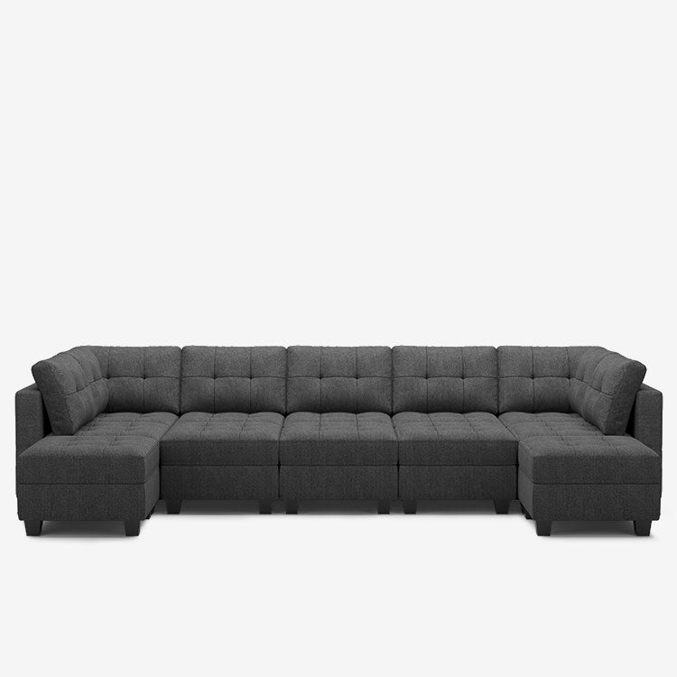 Belffin 12 Seats + 9 Sides Modular Weave Sofa with Storage Seat