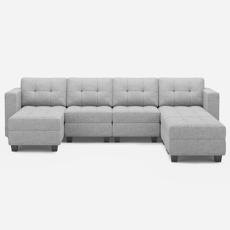 Belffin 7 Seats + 6 Sides Modular Weave Sofa with Storage Seat