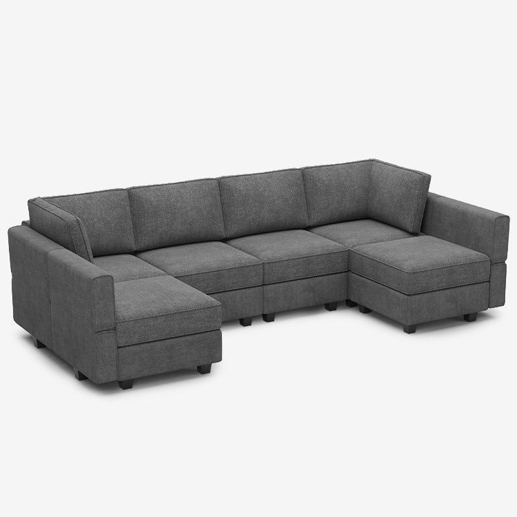 Belffin 6 Seats + 8 Sides Modular Terry Sofa with Storage Seat