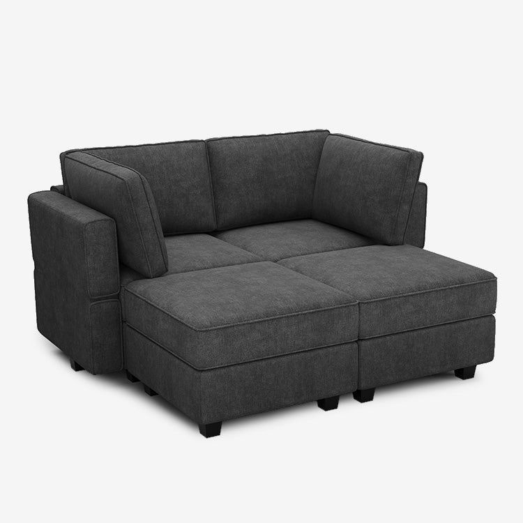 Belffin 4 Seats + 4 Sides Modular Terry Sleeper Sofa with Storage Seat