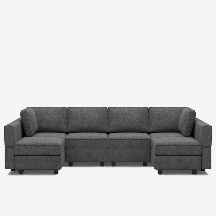 Belffin 6 Seats + 8 Sides Modular Terry Sofa with Storage Seat