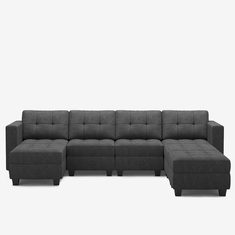 Belffin 7 Seats + 6 Sides Modular Weave Sofa with Storage Seat