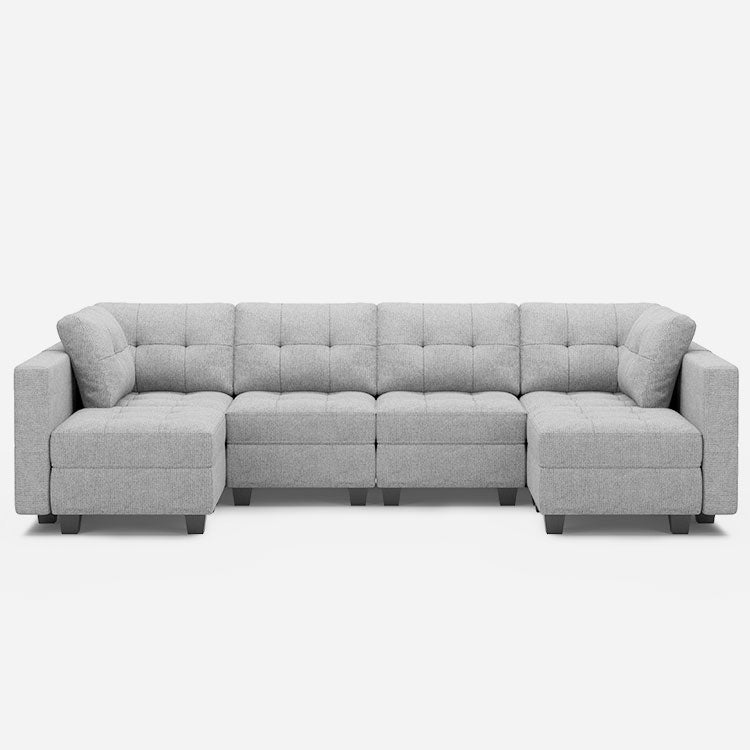 Belffin 6 Seats + 8 Sides Modular Weave Sofa with Storage Seat