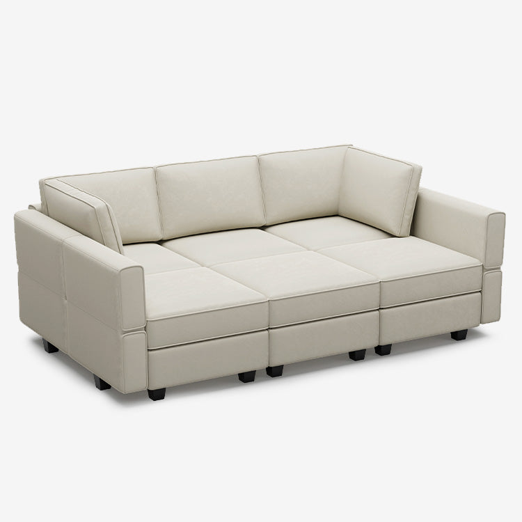 Belffin 6 Seats + 7 Sides Modular Velvet Sleeper Sofa with Storage Seat