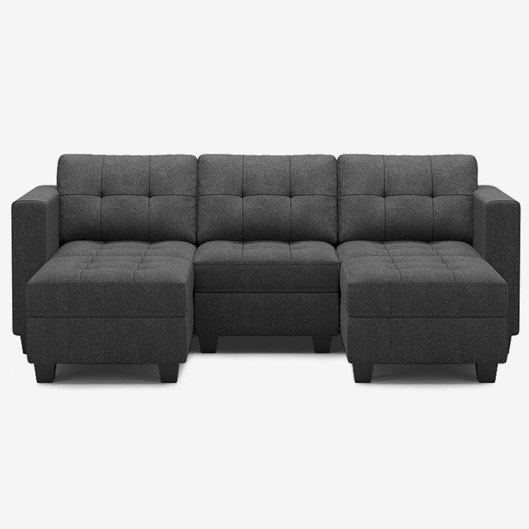 Belffin 5 Seats + 5 Sides Modular Weave Sofa with Storage Seat