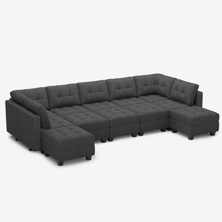 Belffin 12 Seats + 9 Sides Modular Weave Sofa with Storage Seat
