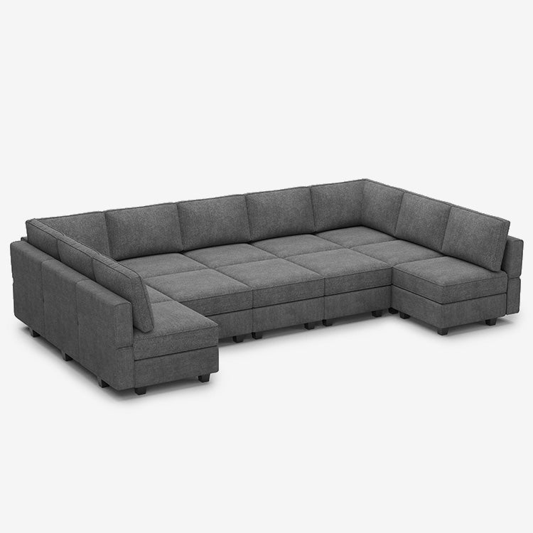 Belffin 12 Seats + 11 Sides Modular Terry Sleeper Sofa with Storage Seat