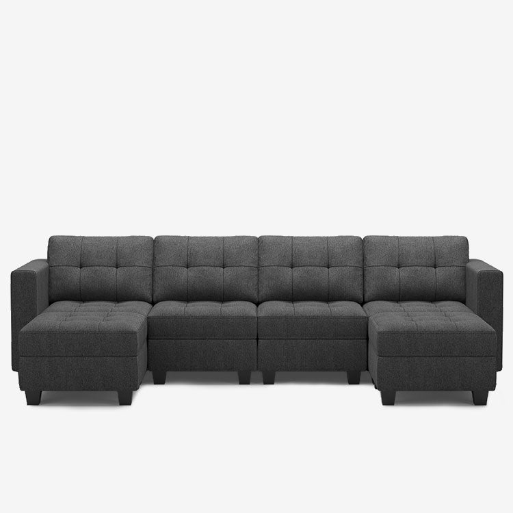 Belffin 6 Seats + 6 Sides Modular Weave Sofa with Storage Seat