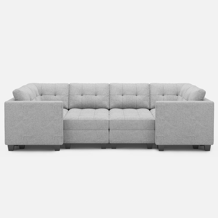 Canapé-lit modulaire Belffin 8 places + 10 côtés avec siège de rangement