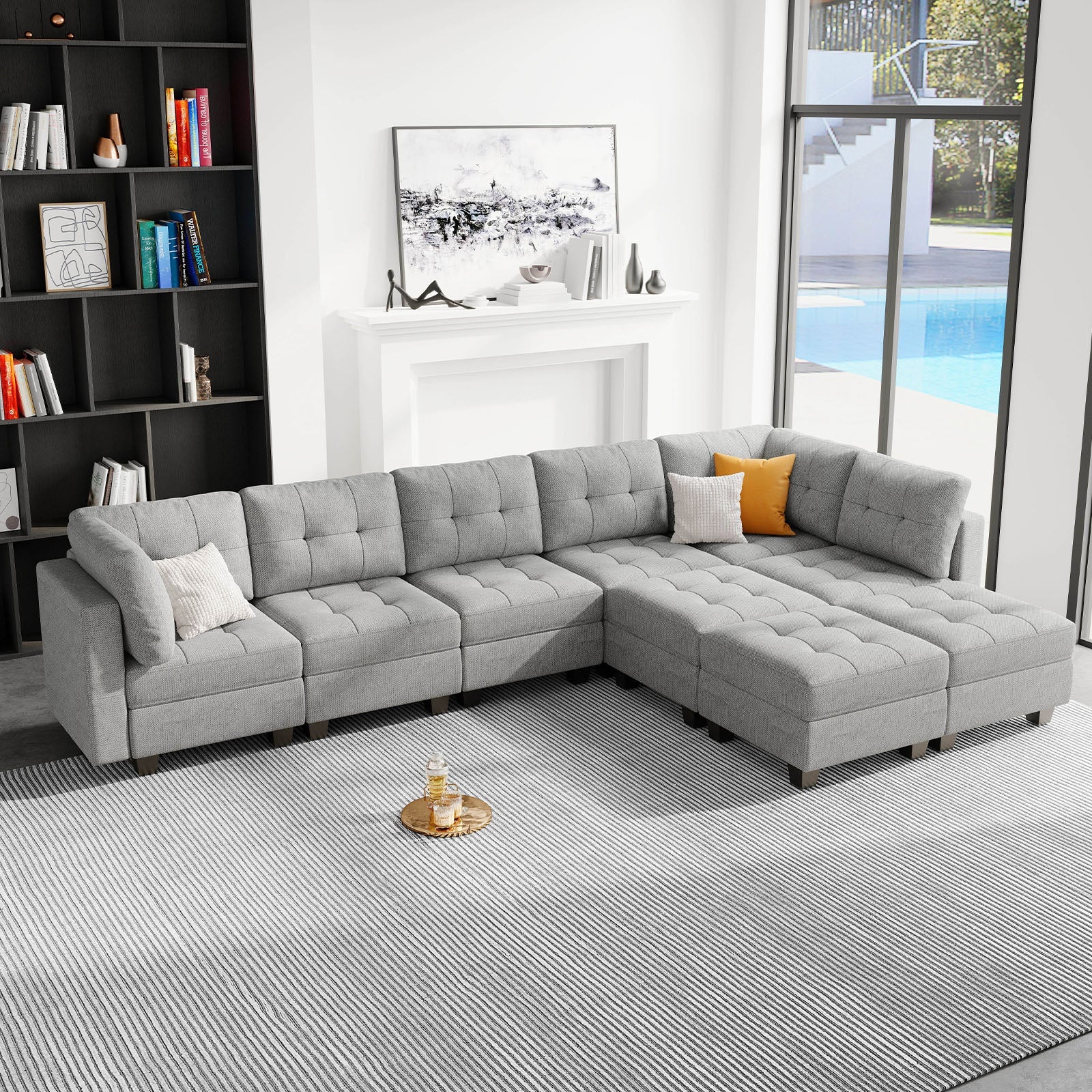 Belffin 9 Seats + 8 Sides Modular Weave Sofa with Storage Seat