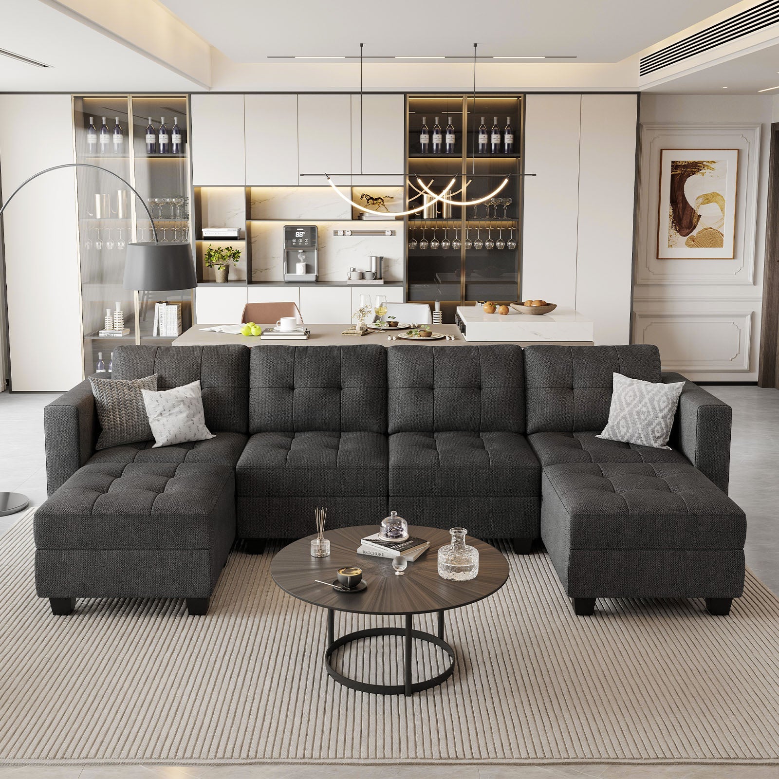 Belffin 6 Seats + 6 Sides Modular Weave Sofa with Storage Seat