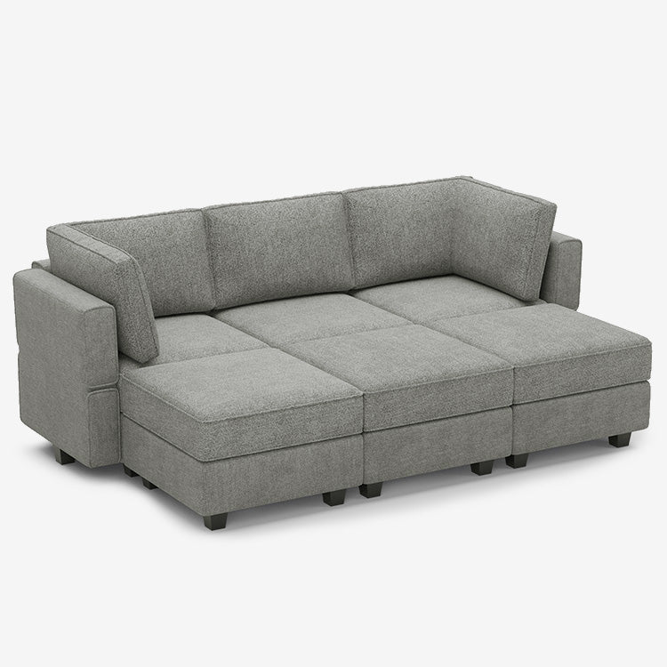 Belffin 6 Seats + 5 Sides Modular Terry Sleeper Sofa with Storage Seat