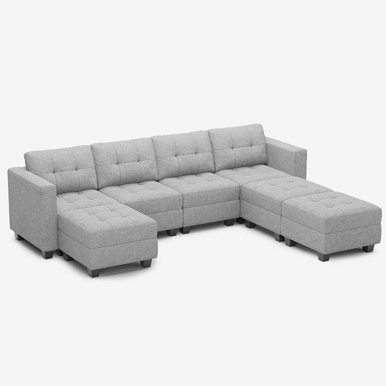 Belffin 7 Seats + 6 Sides Modular Weave Sofa with Storage Seat