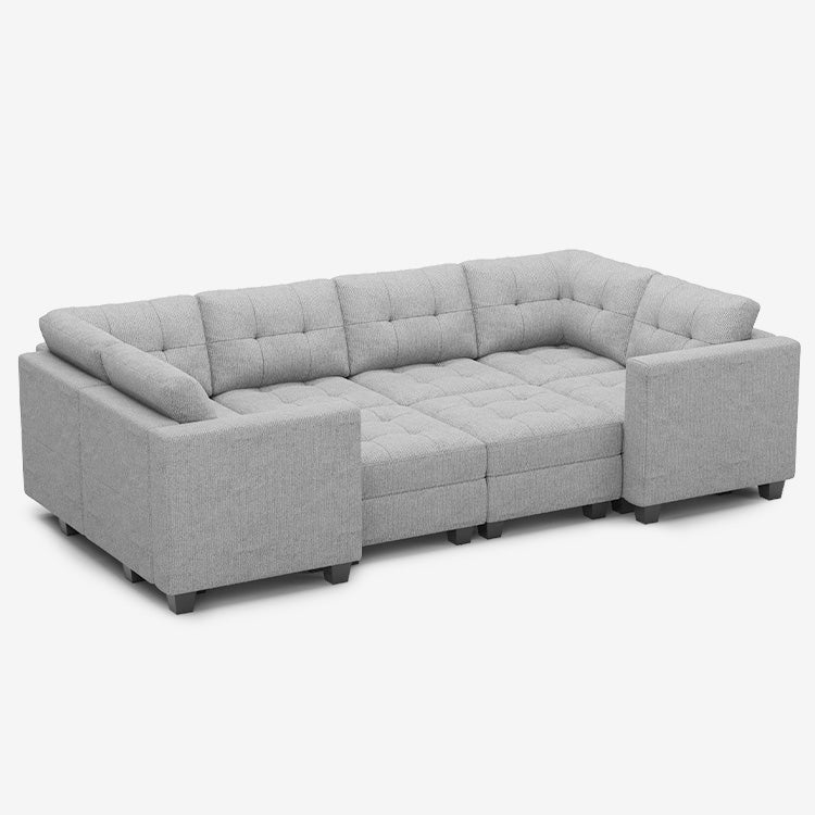 Canapé-lit modulaire Belffin 8 places + 10 côtés avec siège de rangement