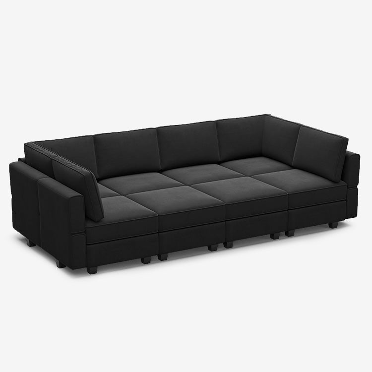 Belffin 8 Seats + 8 Sides Modular Velvet Sleeper Sofa with Storage Seat
