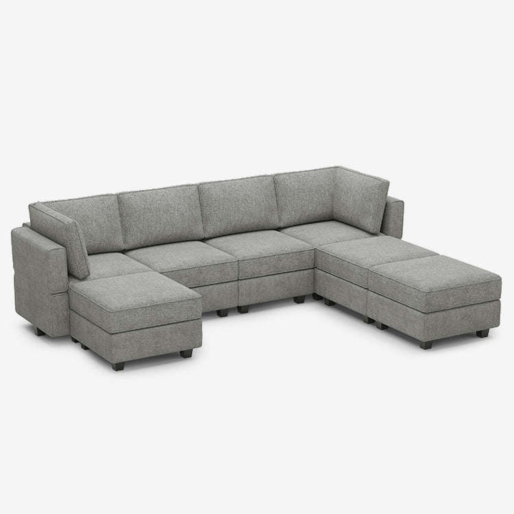 Canapé modulable Belffin 7 places + 6 côtés Terry avec siège de rangement