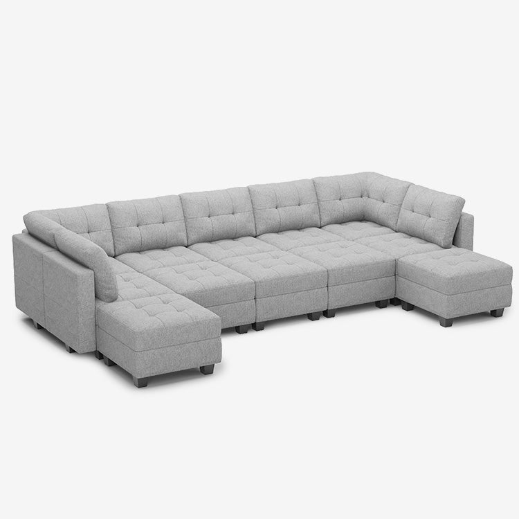 Belffin 12 Seats + 9 Sides Modular Weave Sofa with Storage Seat