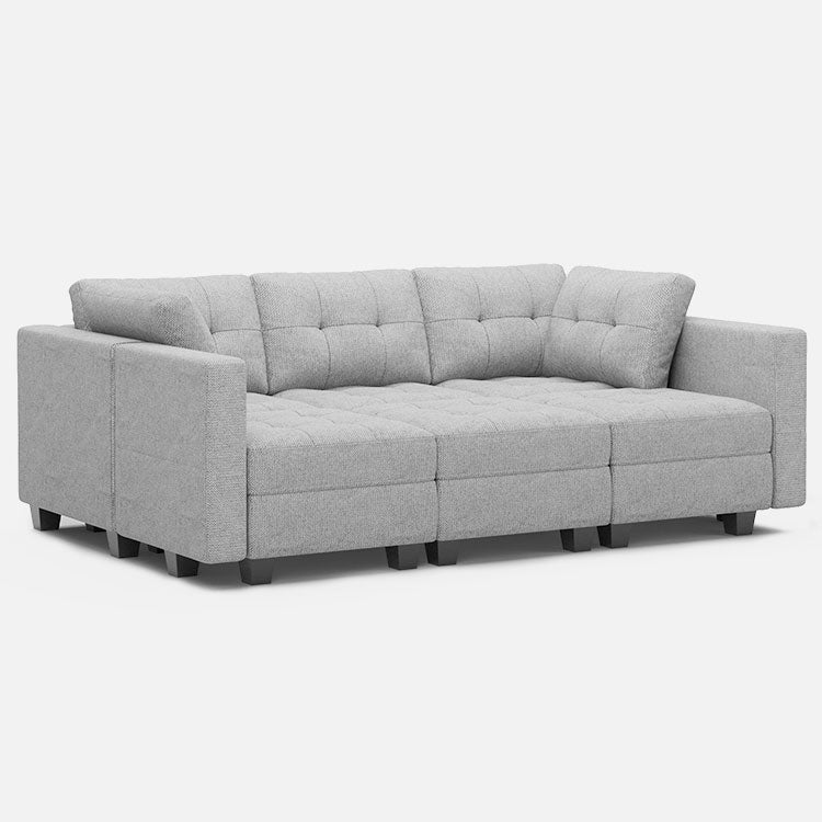Belffin 6 Seats + 7 Sides Modular Weave Sleeper Sofa with Storage Seat