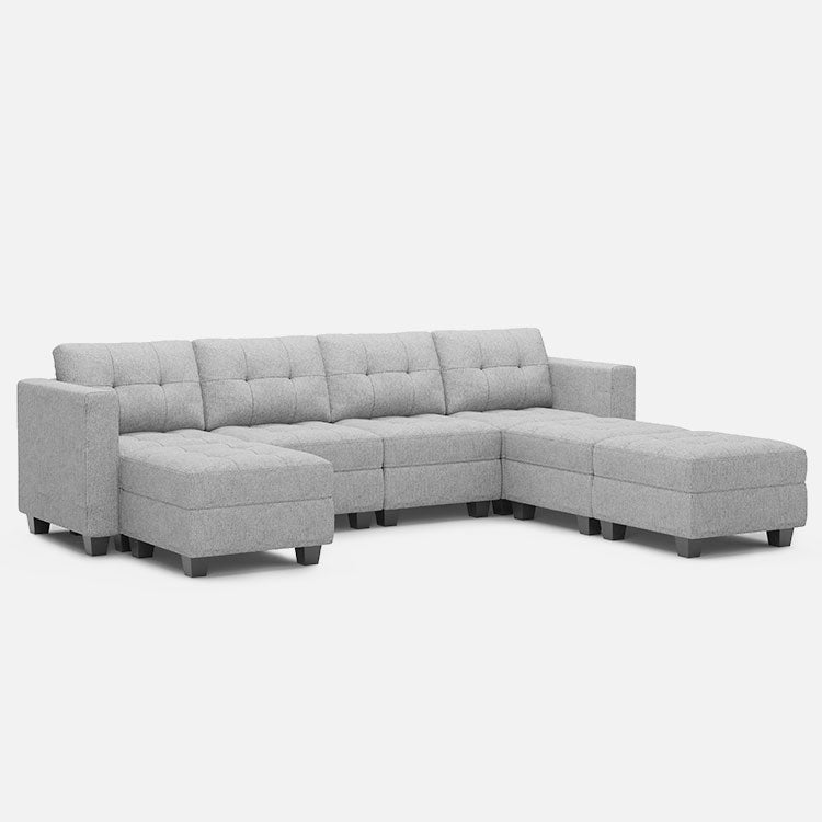 Belffin 7 Seats + 6 Sides Modular Weave Sofa with Storage Seat