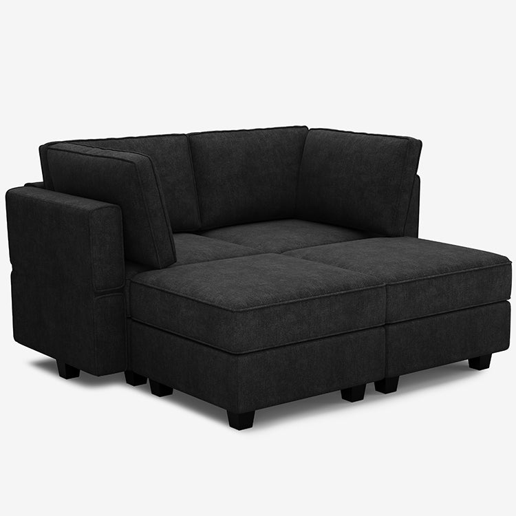 Belffin 4 Seats + 4 Sides Modular Terry Sleeper Sofa with Storage Seat