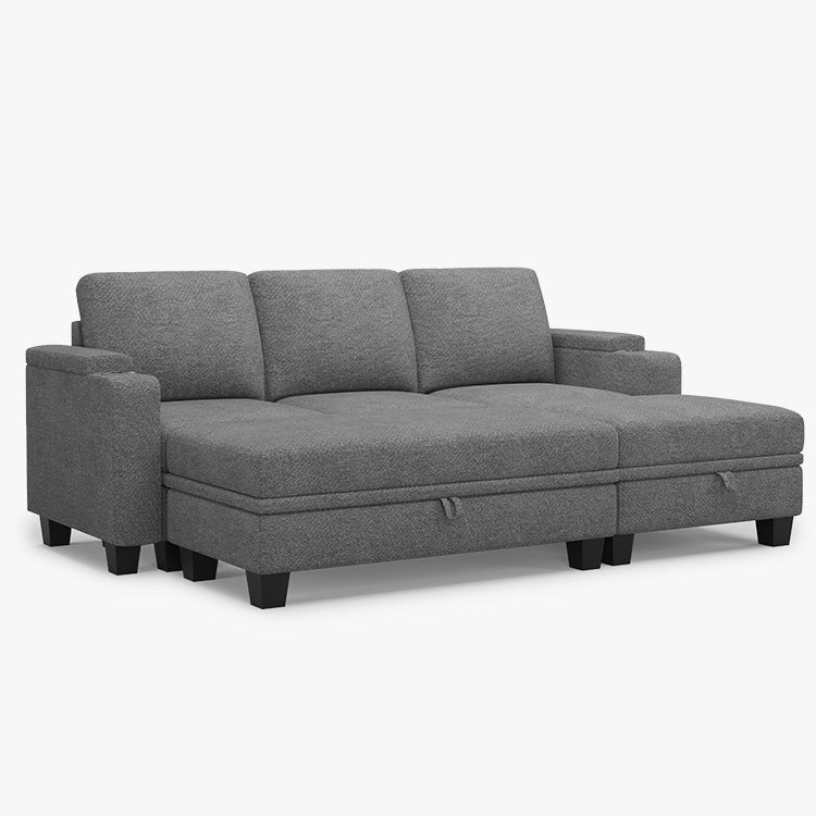 Belffin Modular 3 Seater Modular Chenille Sleeper Sofa