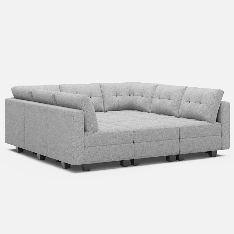 Belffin 9 Seats + 9 Sides Modular Weave Sofa with Storage Seat