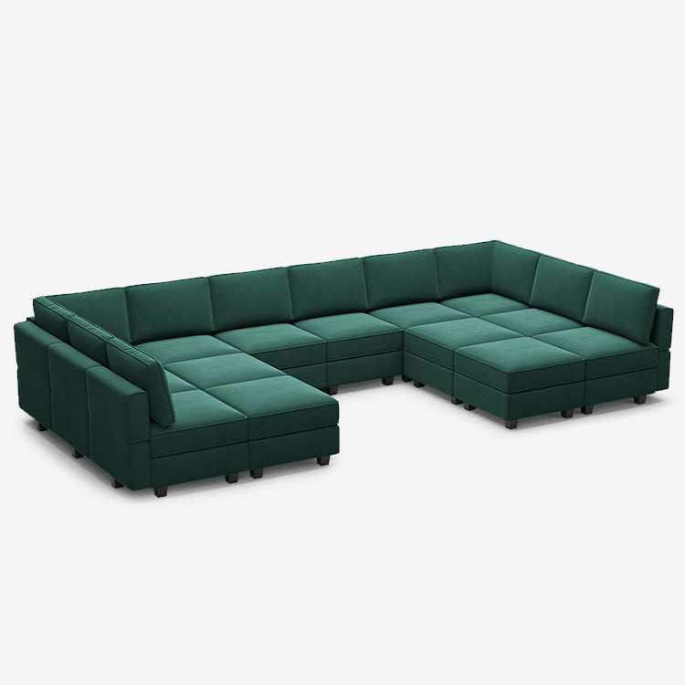 Belffin 14 Seats + 12 Sides Modular Velvet Sofa with Storage Seat