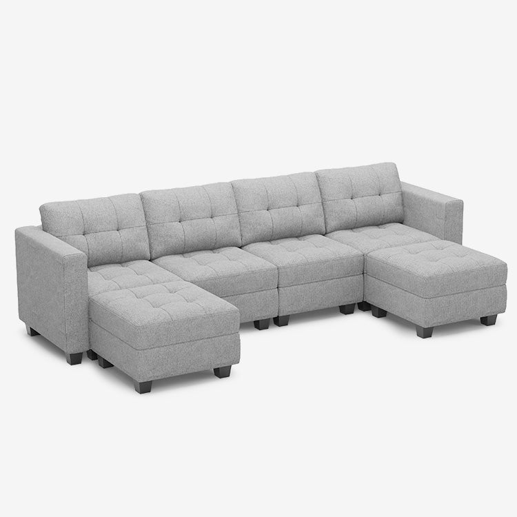 Belffin 6 Seats + 6 Sides Modular Weave Sofa with Storage Seat