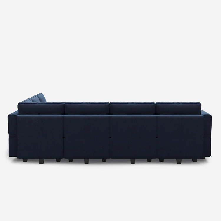 Belffin 7 Seats + 9 Sides Modular Velvet Sofa with Storage Seat and Ottoman