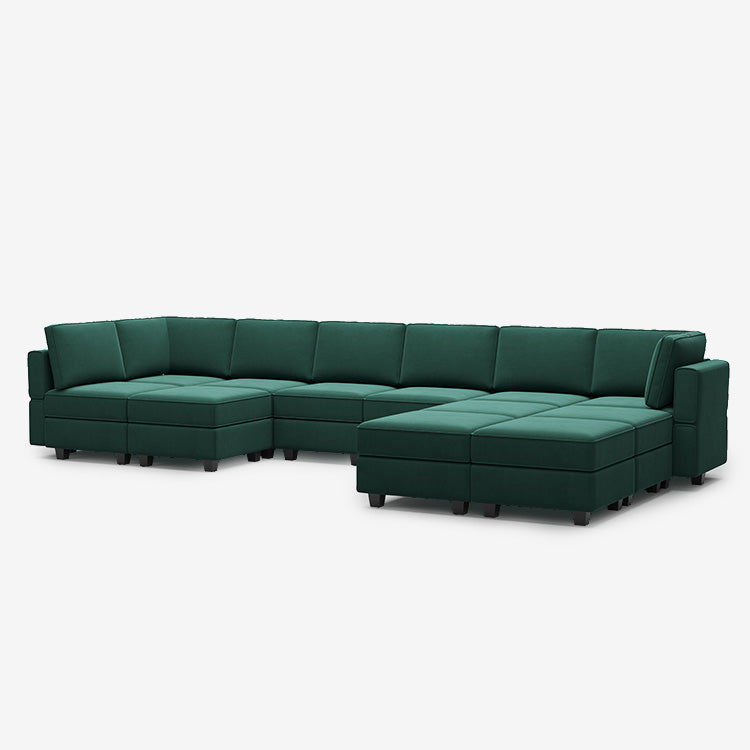 Belffin 12 Seats + 9 Sides Modular Velvet Sofa with Storage Seat
