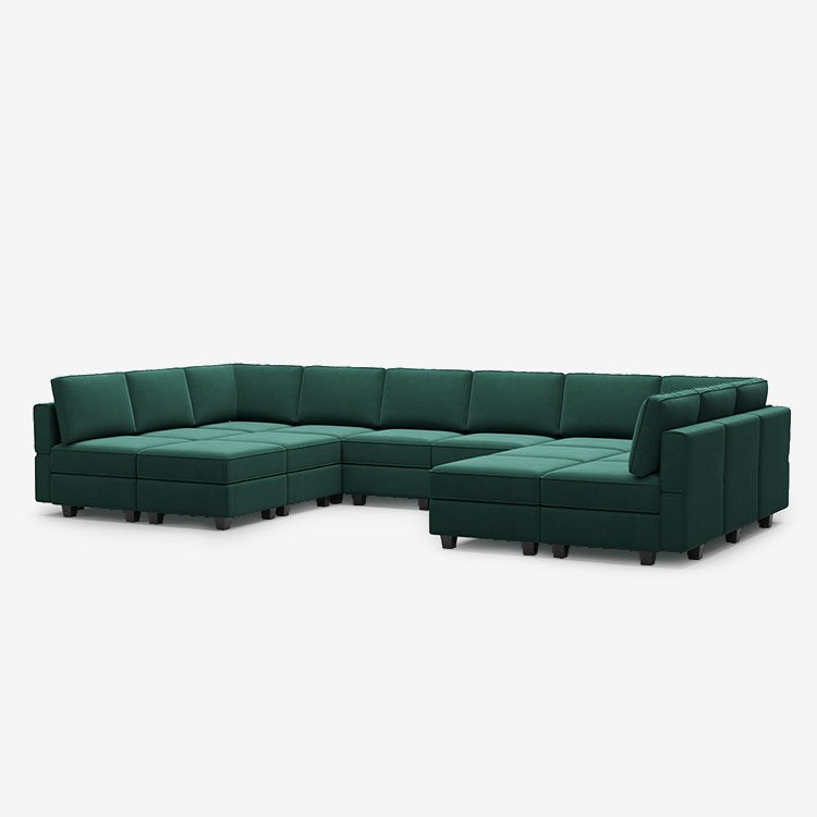 Belffin 14 Seats + 12 Sides Modular Velvet Sofa with Storage Seat