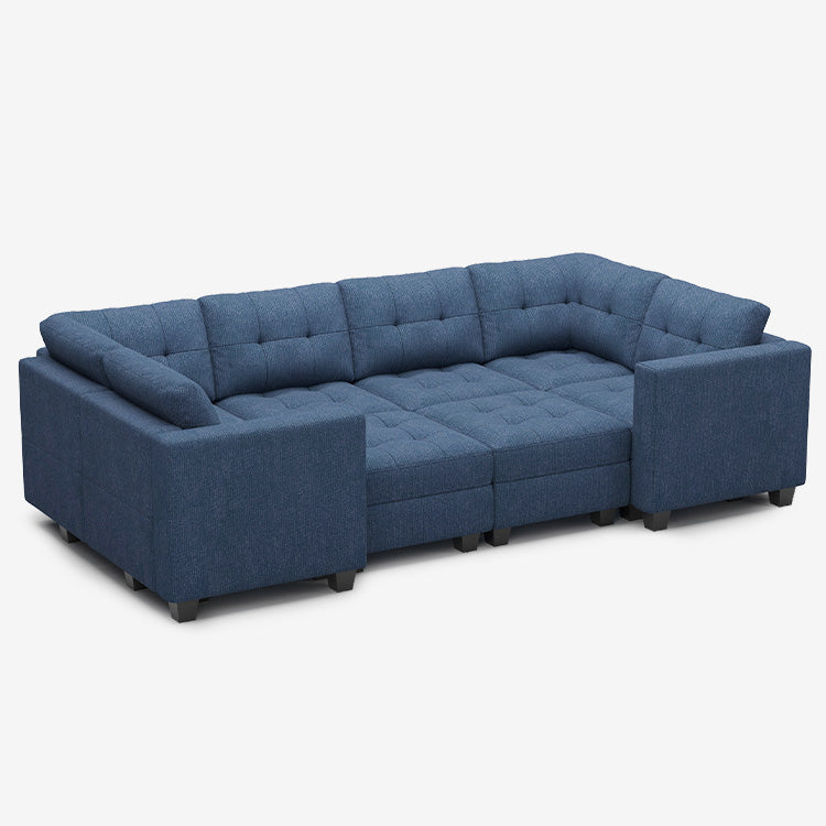 Canapé-lit modulaire Belffin 8 places + 10 côtés avec siège de rangement