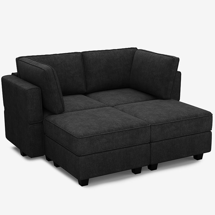 Belffin 4 Seats + 4 Sides Modular Terry Sleeper Sofa with Storage Seat