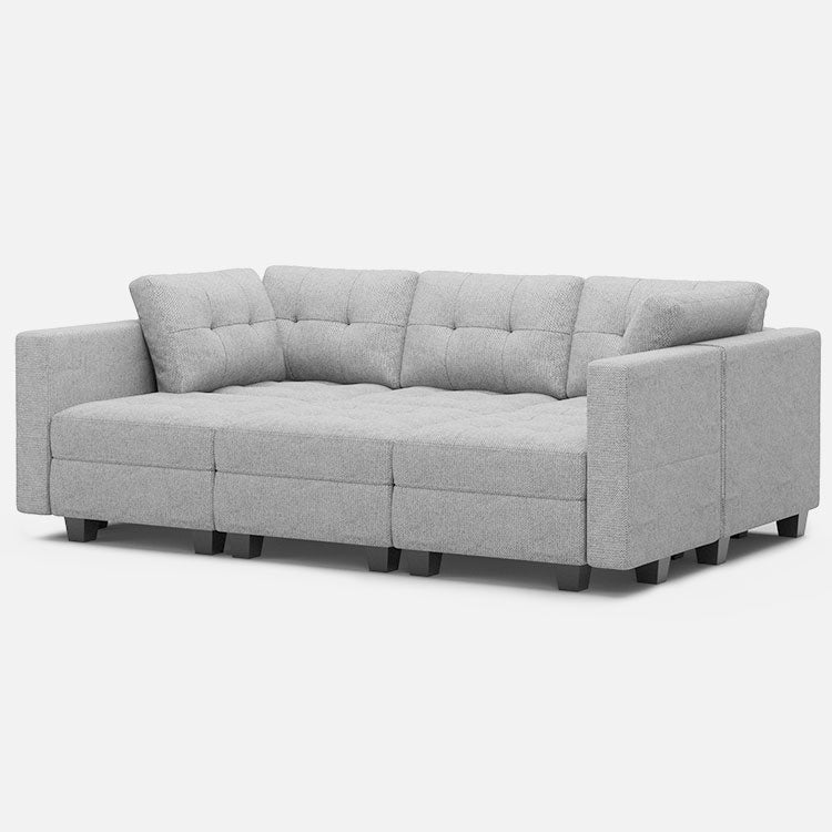 Belffin 6 Seats + 7 Sides Modular Weave Sleeper Sofa with Storage Seat