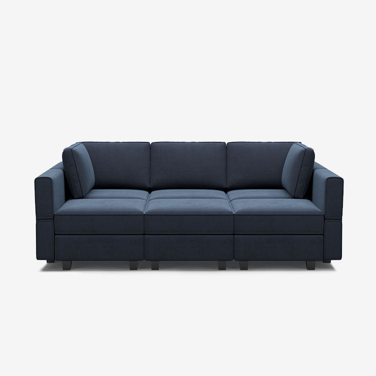 Belffin 6 Seats + 7 Sides Modular Velvet Sleeper Sofa with Storage Seat