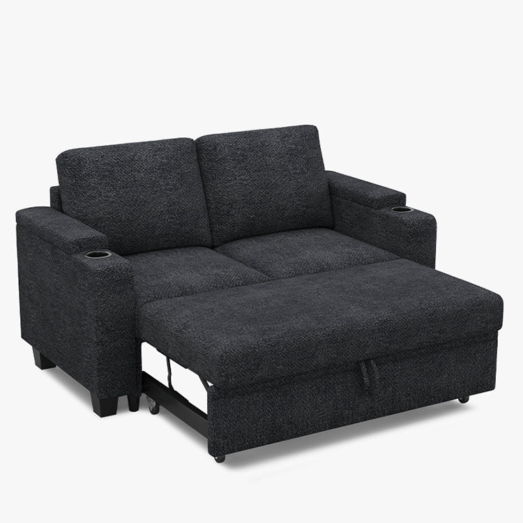 Belffin Modular 2 Seater Modular Chenille Pull-out Loveseat Sofa with Storage Seats