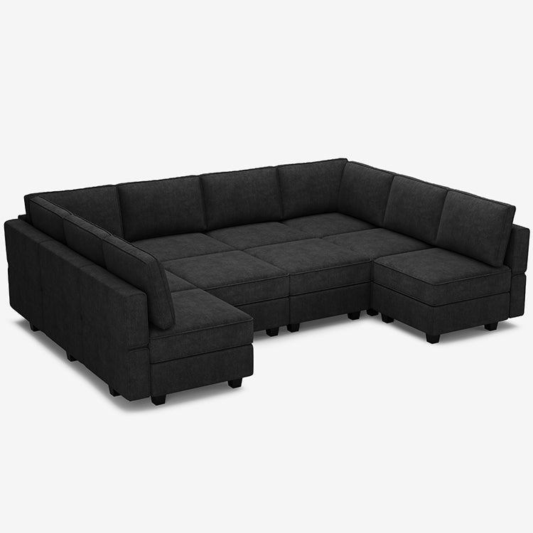 Belffin 10 Seats + 10 Sides Modular Terry Sofa with Storage Seat