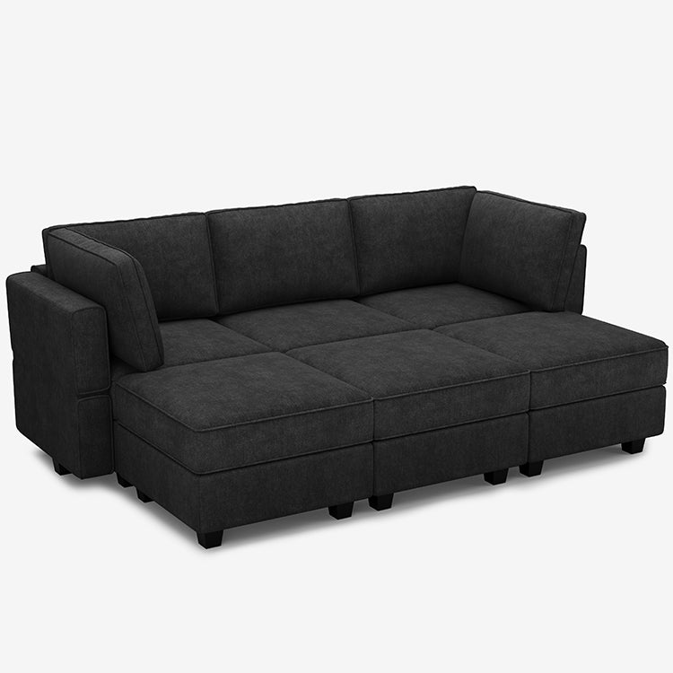 Belffin 6 Seats + 5 Sides Modular Terry Sleeper Sofa with Storage Seat