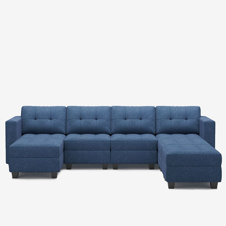 Belffin 7 Seats + 6 Sides Modular Weave Sofa with Storage Seat