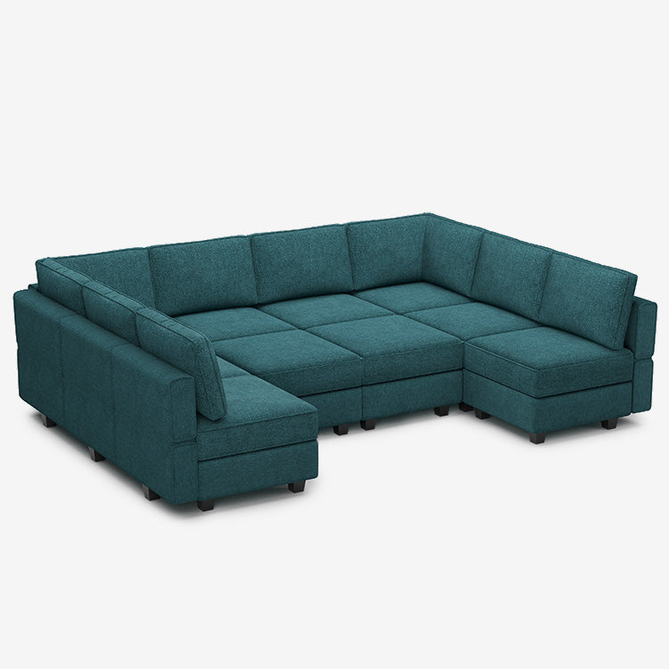 Belffin 10 Seats + 10 Sides Modular Terry Sofa with Storage Seat