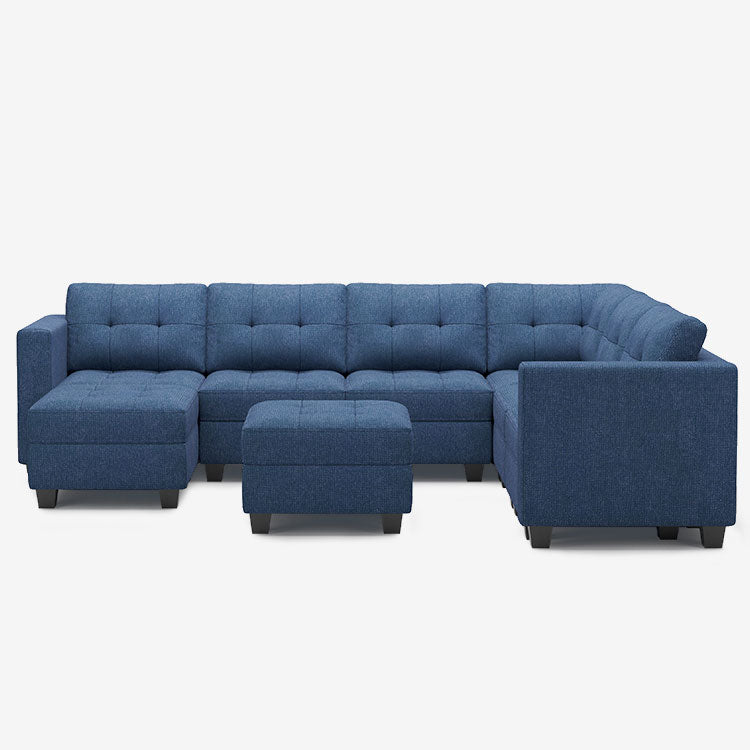 Belffin 7 Seats + 9 Sides Modular Weave Sofa with Ottoman